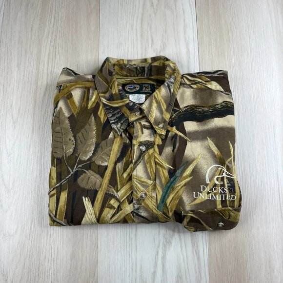 Ducks Unlimited Whitewater Mens Advantage Wetlands Camo Button Down Shirt 2XL - Picture 1 of 11